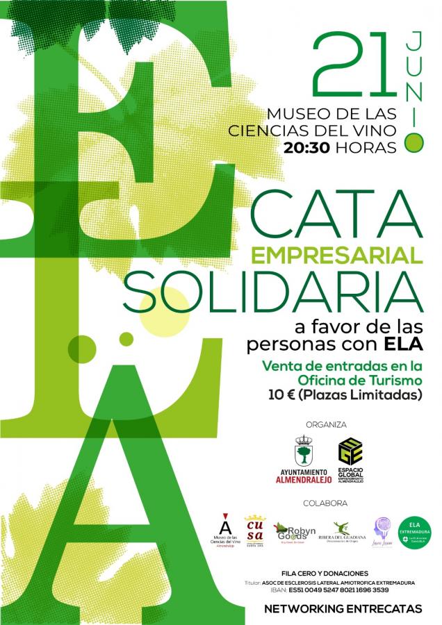 Organizada una cata empresarial solidaria en beneficio de ELA Extremadura