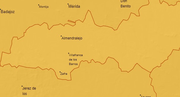 La Aemet amplía la alerta naranja en Almendralejo hasta el jueves