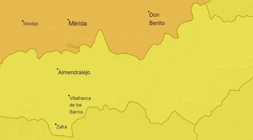 Alerta amarilla por altas temperaturas en Tierra de Barros este viernes