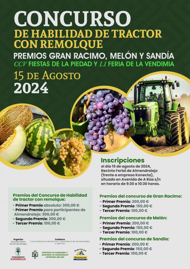 Convocada una nueva edición de los concursos de tractores, racimos, melones y sandías