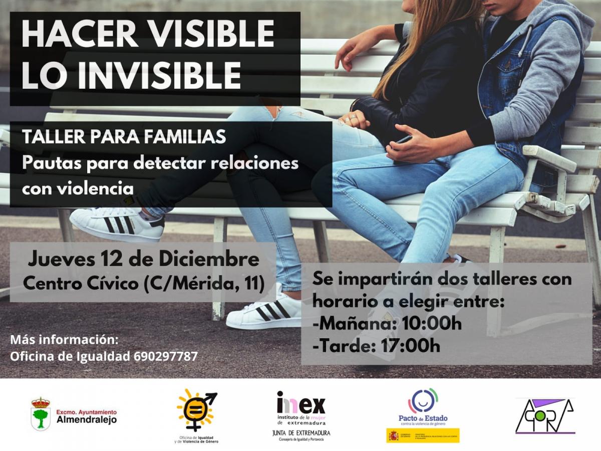 La Concejalía de Igualdad pone en marcha un taller para familias el jueves 12 de diciembre en el Centro Cívico