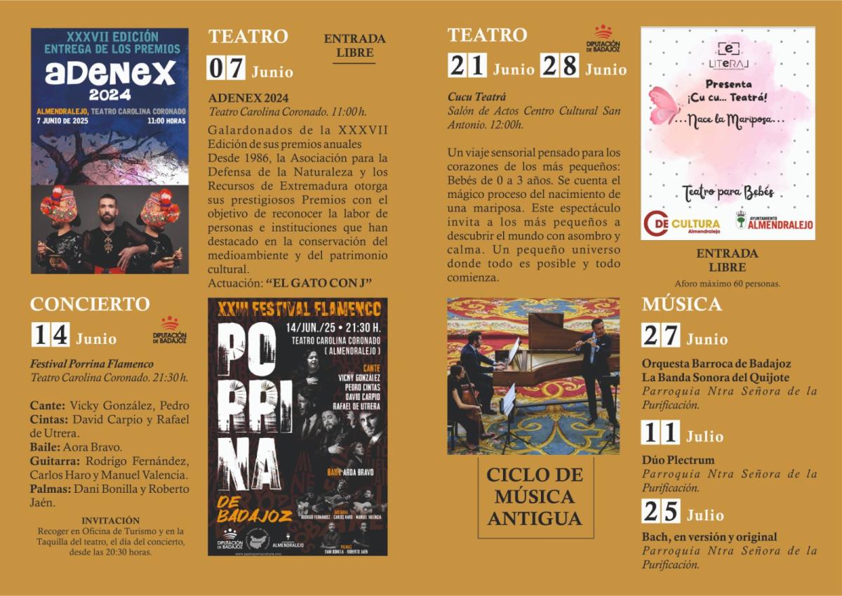La programación cultural incluye música barroca, teatro para bebés y otras propuestas