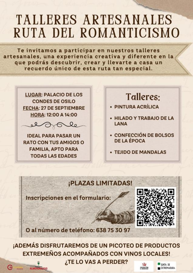 Abierta la inscripción para los talleres artesanales de la ruta del Romanticismo