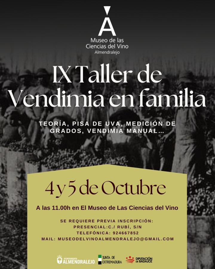 Un taller en familia da a conocer a los pequeños el proceso de la vendimia