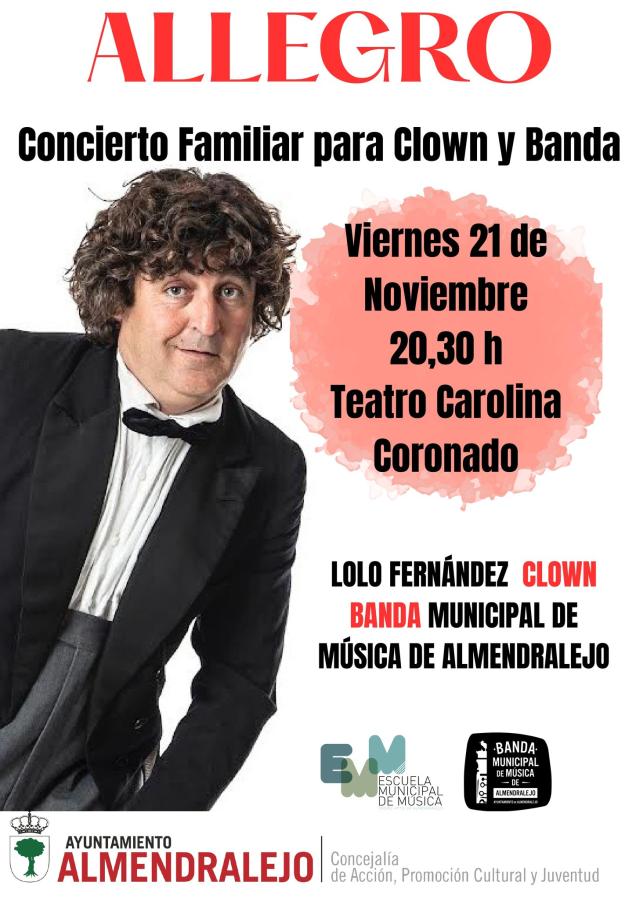 El concierto de Santa Cecilia tendrá como protagonistas a la Banda y el clown Lolo Fernández