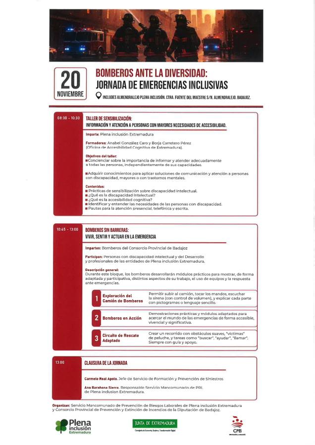 Plena Inclusión impartirá una formación a los bomberos en Includes 