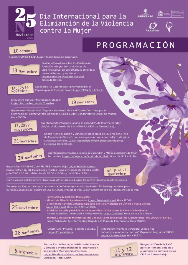 La programación del 25N incluye talleres, charlas y actividades con jóvenes