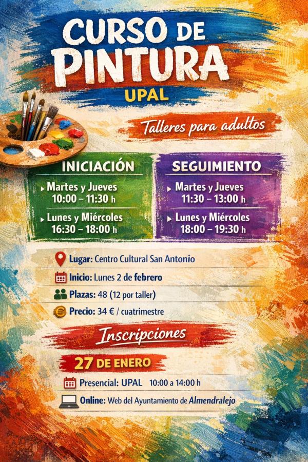 La Universidad Popular abre el periodo de inscripciones de los cursos de pintura