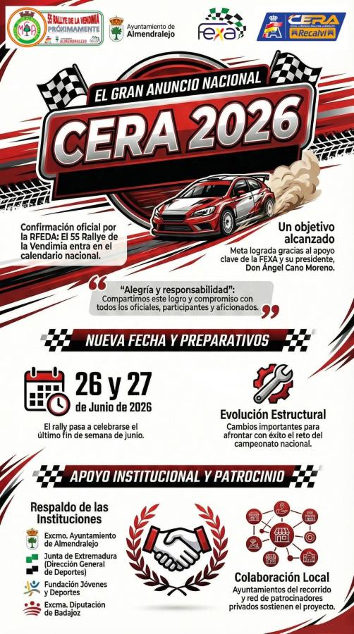 El rallye de la Vendimia se traslada a junio tras incluirlo en el campeonato nacional CERA