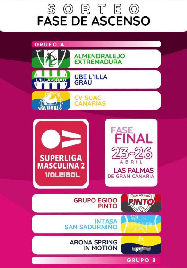 L’Illa Grau y Suac Canarias serán los rivales del CV Almendralejo en la fase de grupos