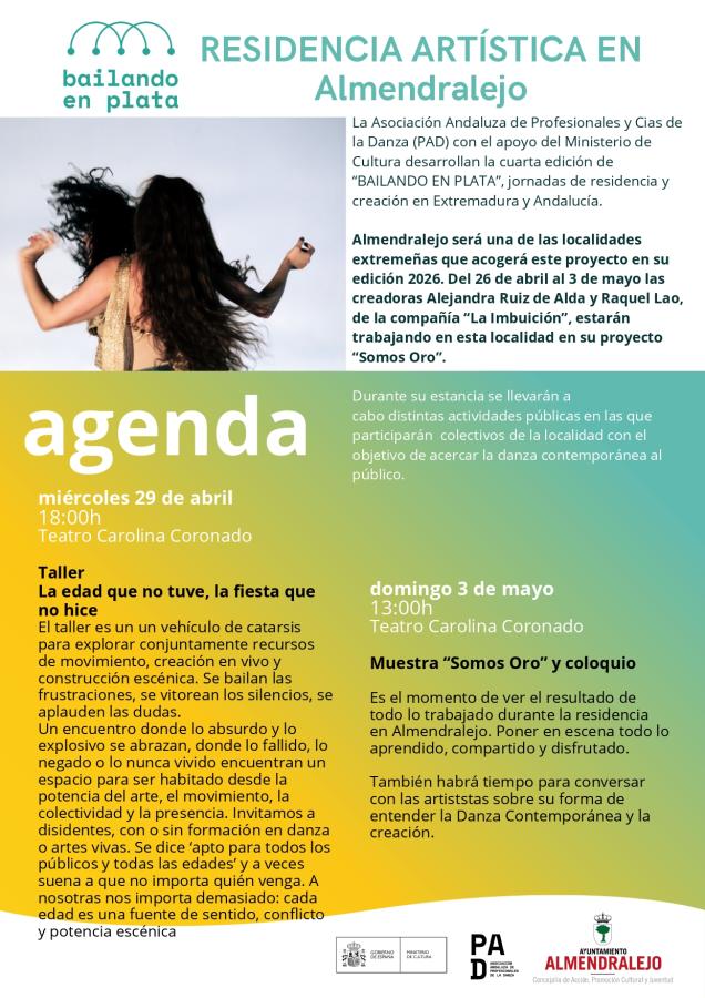 El Teatro Carolina Coronado acoge un taller de danza contemporánea este miércoles                                                                                                                           