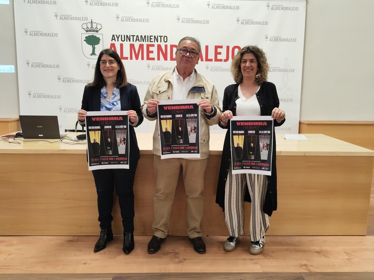 Víctor Manuel, Lucho RK y La La Love You actuarán el próximo agosto en Almendralejo