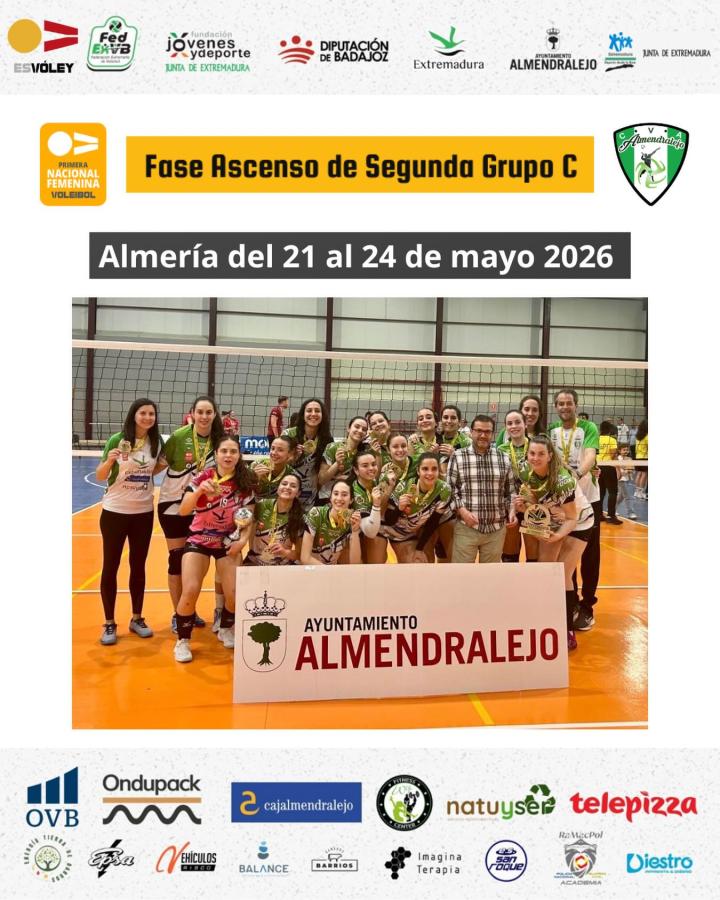 El equipo femenino del Voleibol Almendralejo inicia su fase de ascenso a Primera Nacional