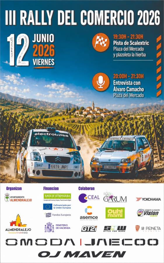 El Rallye del Comercio se celebrará el próximo 12 de junio con diversas actividades