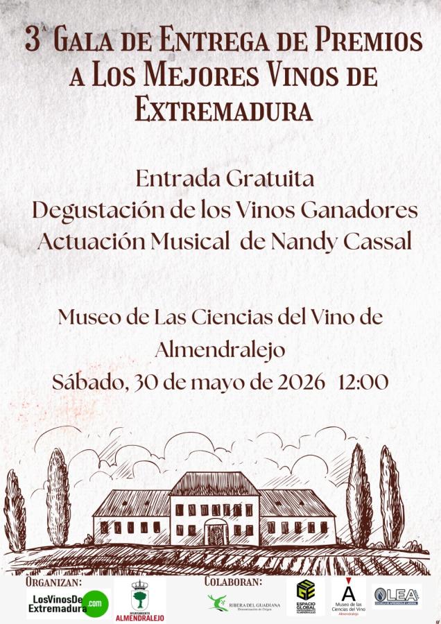 Los Vinos de Extremadura celebra su entrega de premios este sábado en Almendralejo