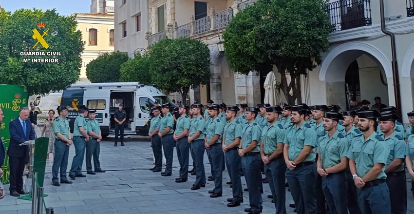 149 guardias civiles alumnos en prácticas se incorporan a unidades de Extremadura