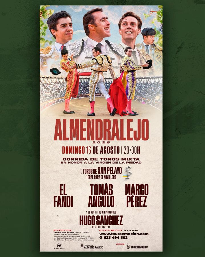 El Fandi, Tomás Angulo, Marco Pérez y Hugo Sánchez torearán en la feria