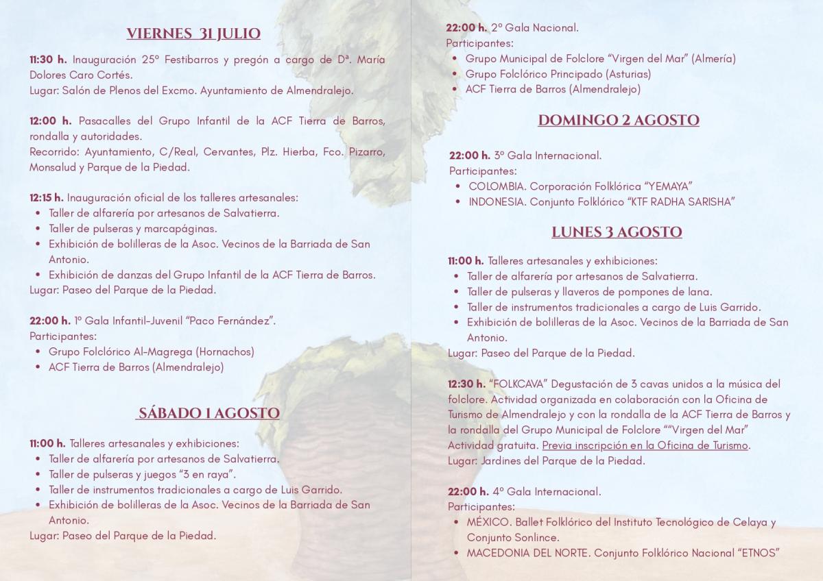 Festibarros celebrará su XXV edición del 31 de julio al 3 de agosto