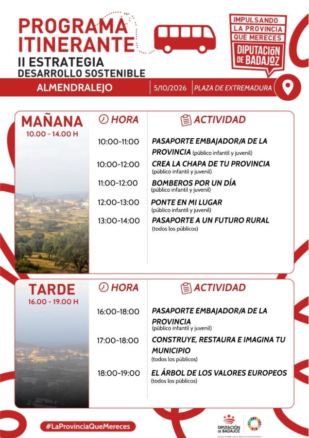 El bus de Diputación que acerca los servicios a los ciudadanos estará el 5 de octubre en Almendralejo