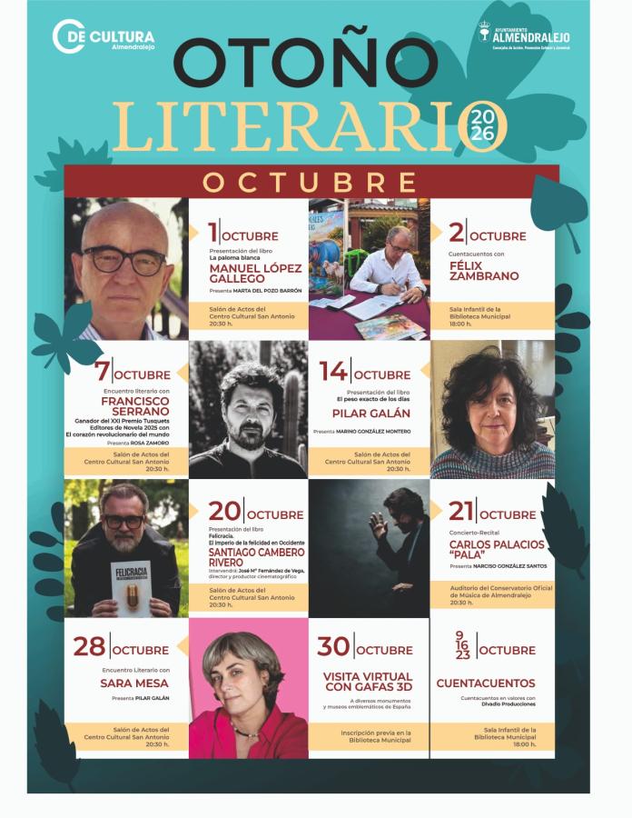 Presentaciones de libros, encuentros con escritores y cuentacuentos protagonizan el Otoño Literario