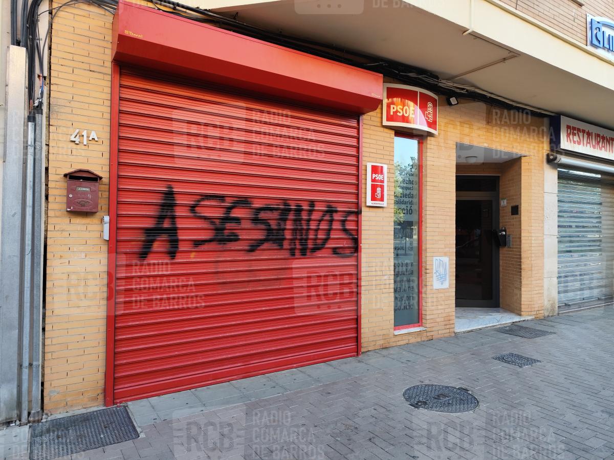 La sede del PSOE en Almendralejo vuelve a sufrir actos vandálicos