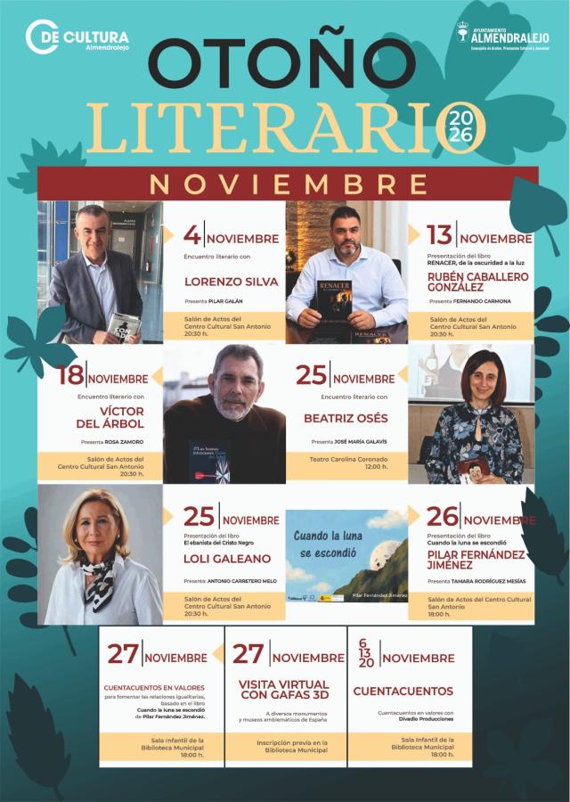 Presentada la programación del ‘Otoño literario’ para el mes de noviembre