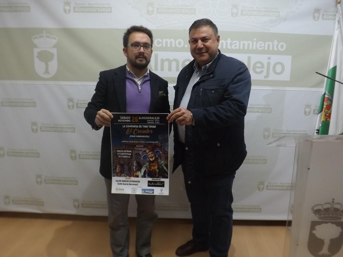 La comparsa de Tino Tovar actuará el 26 de noviembre en Almendralejo