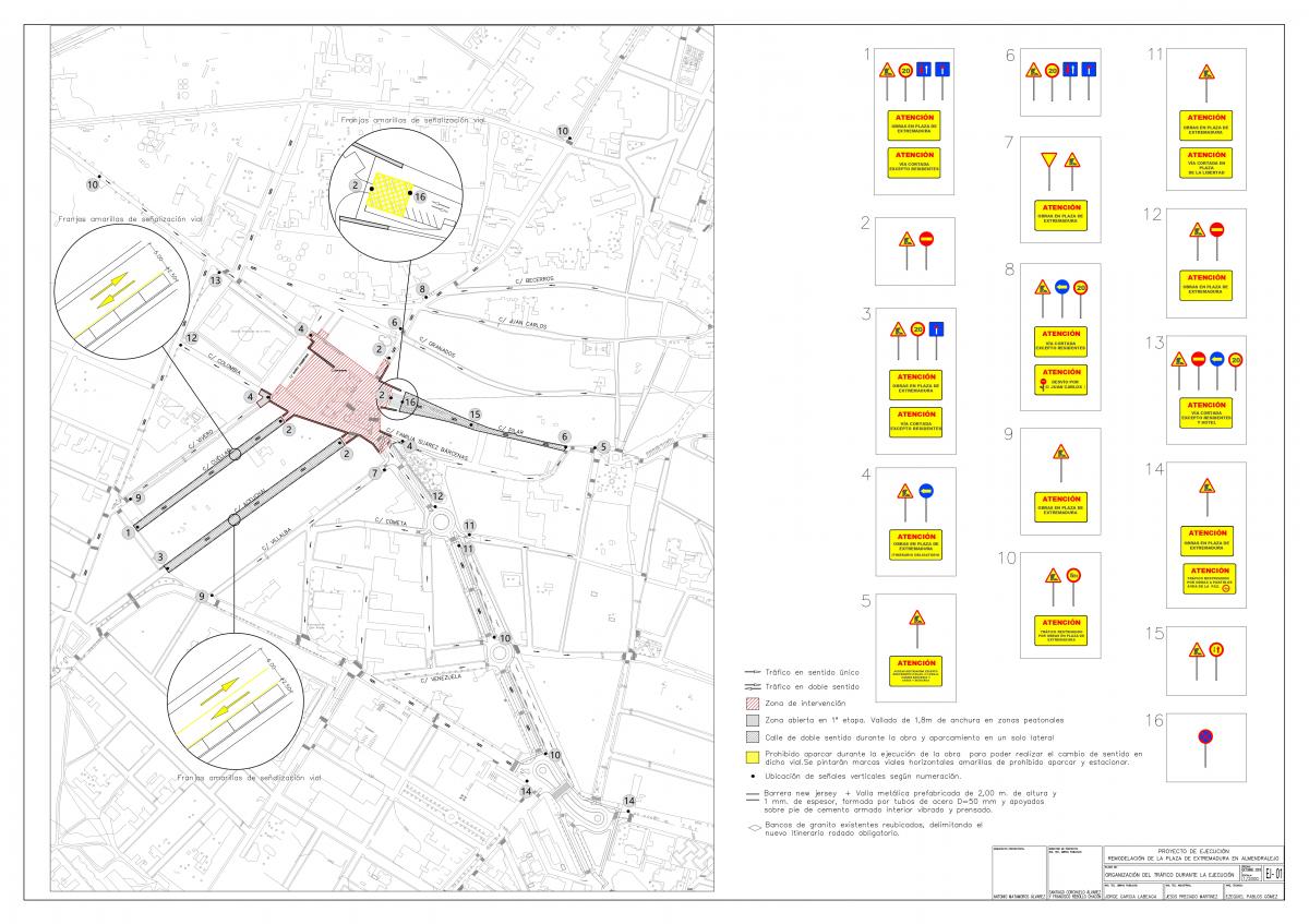 Presentan el plan de tráfico previsto durante las obras de la plaza de Extremadura