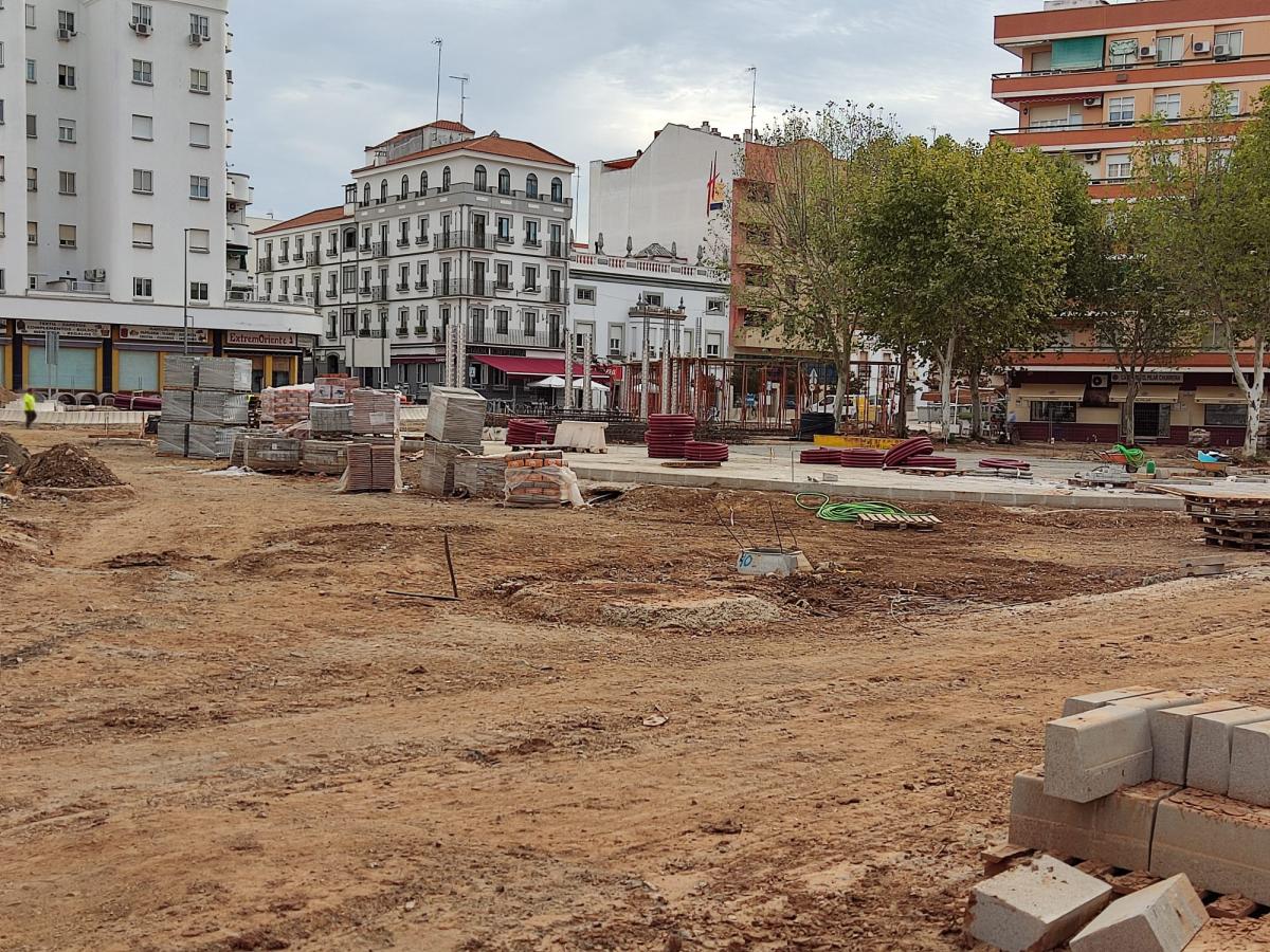 La obra de la plaza de Extremadura no se ha visto afectada por las inundaciones