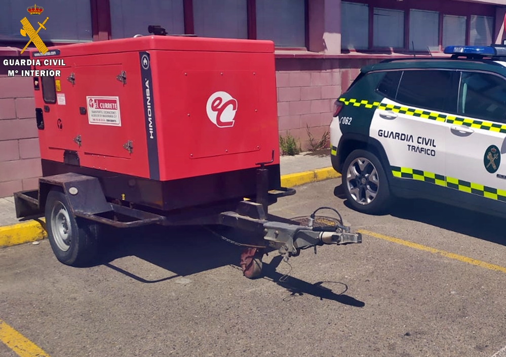 La Guardia Civil sorprende a un individuo cuando circulaba con un grupo electrógeno sustraído en Don Benito