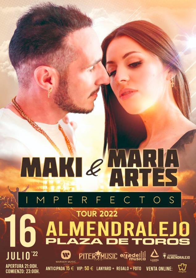 Maki y María Artés ofrecerán un concierto el 16 de julio en la plaza de toros