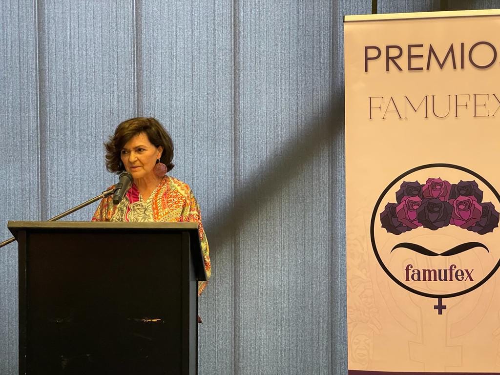 La exministra Carmen Calvo asiste a la entrega de los premios FAMUFEX