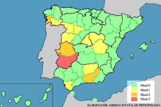 Activado el nivel rojo en la provincia de Badajoz por altas temperaturas