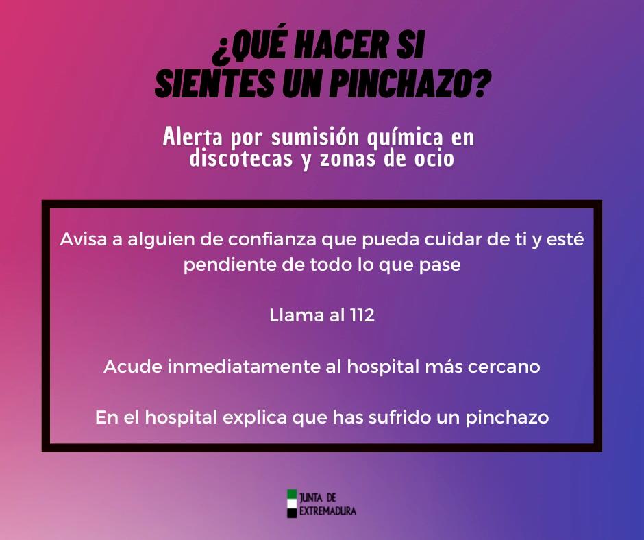 La Junta emite una alerta sobre sumisión química a través de pinchazos