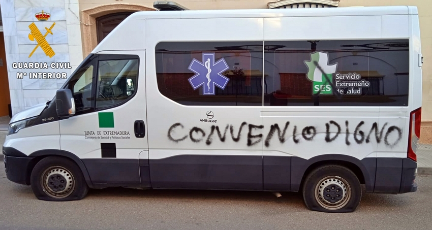 Abren diligencias a cuatro personas de Mérida y Almendralejo por daños en ambulancias 