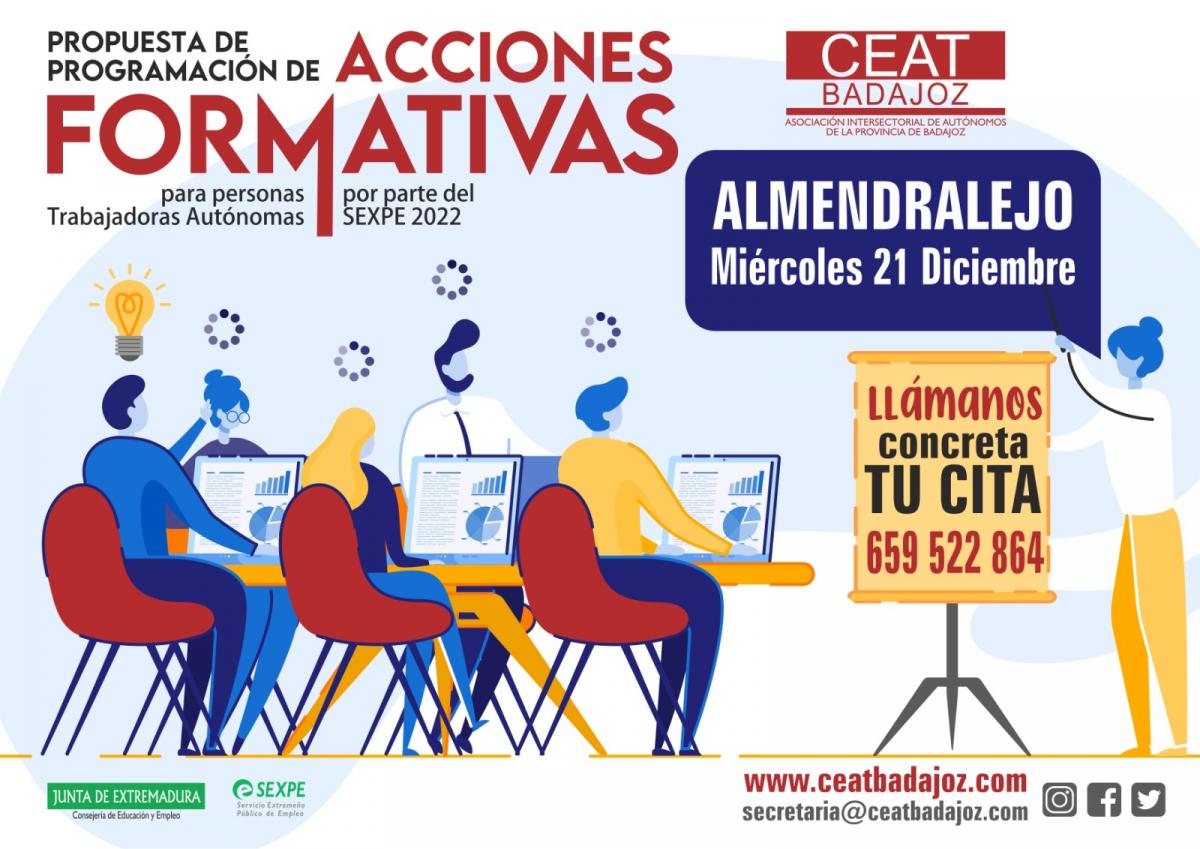 La oficina itinerante de CEAT realizará propuestas de formación en Almendralejo